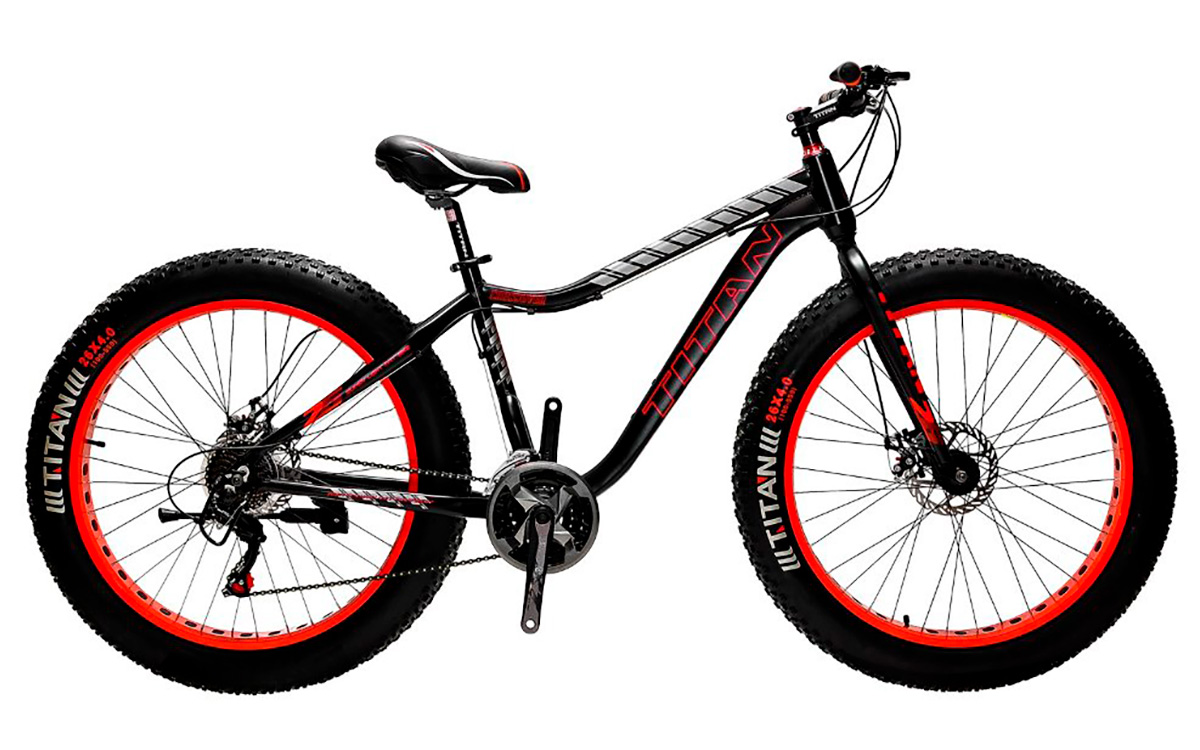 Велосипед Titan Crossover 26" FT 2021, размер М, черно-красный